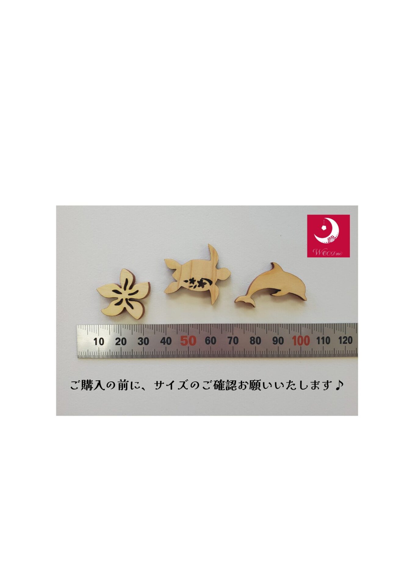 紀州ひのきミニパーツ10個入り イルカ・プルメリア・ホヌ 【送料込み】